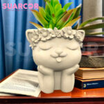 Molde De Silicon Macetero En Forma De Gatita