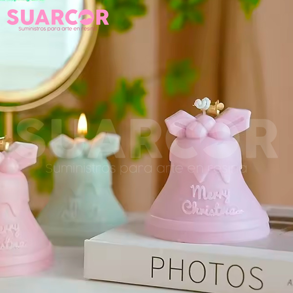 Molde De Silicon De Campana Navideña con cascabeles navideños