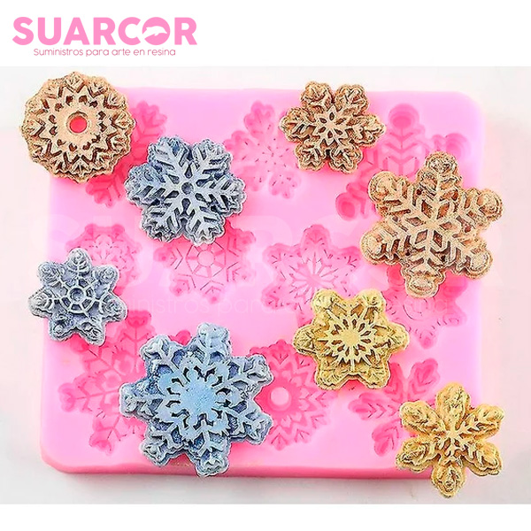 Molde De Silicon Diseño De Copos De Nieve
