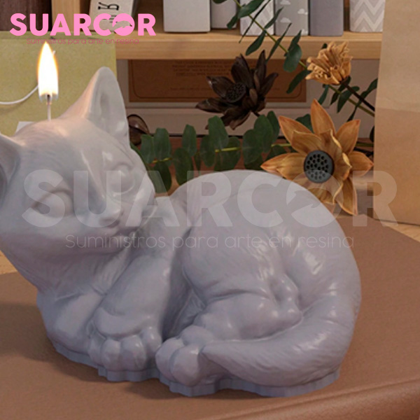 Molde De Silicon Forma De Gato Acostado