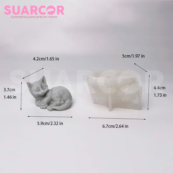 Molde De Silicon Forma De Gato Acostado - Image 2