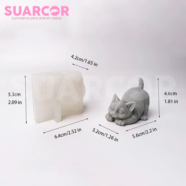 Molde De Silicon Forma De Gatito Estirado - Image 2