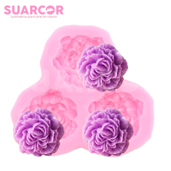 Molde De Silicon Con Diseño de 3 Flores