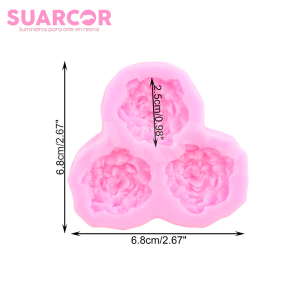 Molde De Silicon Con Diseño de 3 Flores - Image 2