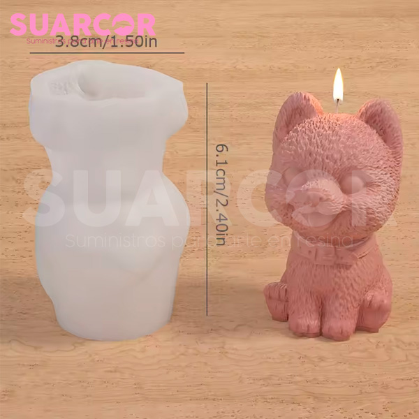 Molde De Silicon Forma De Perro Sentado - Image 2