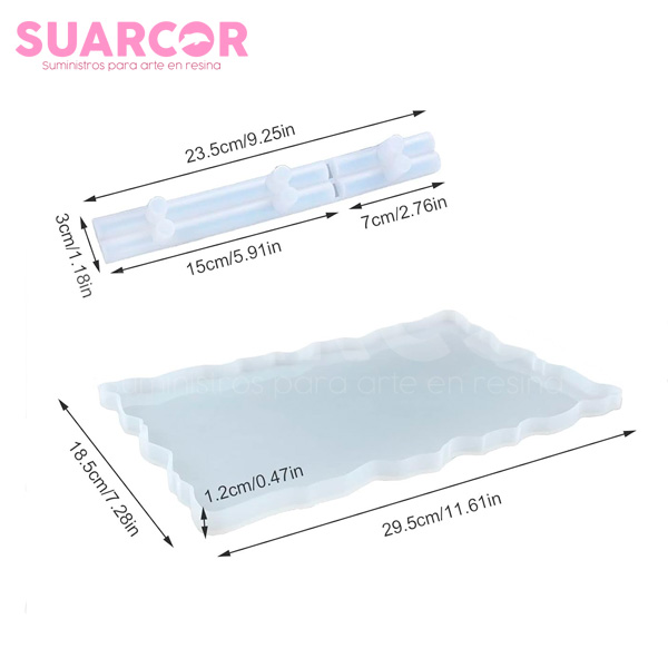 Molde De Silicon Bandeja con Borde Irregular + Asas - Image 2