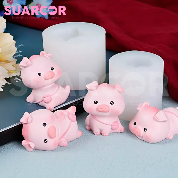 Molde De Silicon Cochinitos Tiernos (PRECIO UNIDAD)
