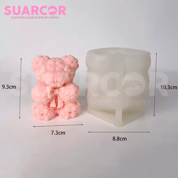 Molde De Silicon De Osito Hecho De Rosas - Image 2