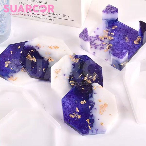 Molde De Silicon Posa Vasos Hexagonal