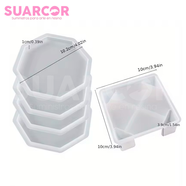 Molde De Silicon Posa Vasos Hexagonal - Image 2