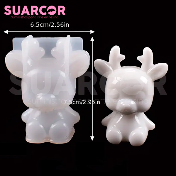 Molde de Silicon Reno Navideño Estilo Kawaii - Image 2
