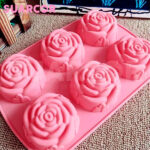 Molde de Silicona con Forma de Rosas – 6 Cavidades