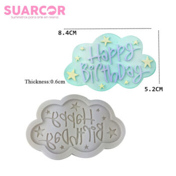 Molde de Silicón con diseño “Happy Birthday” en Costa Rica, Suarcor